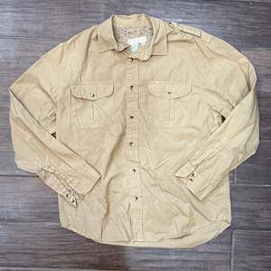 The Territory Ahead Men's Orange Long Sleeve Full Button Down Collared Shirt L